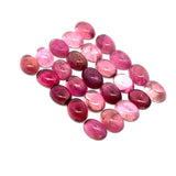 47.55cts 49Pcs Lot Natural Bi-Color Tourmaline Gemstone - 7X5MM - Oval Cabochon - 25250RGT