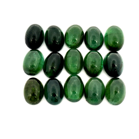 59.39cts 63Pcs Lot Natural Bi-Color Tourmaline Gemstone - 7X5MM - Oval Cabochon - 25251RGT