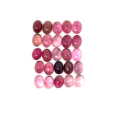 66.62cts 45Pcs Lot Natural Bi-Color Tourmaline Gemstone - 8X6MM - Oval Cabochon - 25257RGT