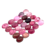 66.62cts 45Pcs Lot Natural Bi-Color Tourmaline Gemstone - 8X6MM - Oval Cabochon - 25257RGT