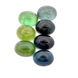 16.00cts 7Pcs Lot Natural Bi-Color Tourmaline Gemstone - 9X7MM - Oval Cabochon - 25259RGT
