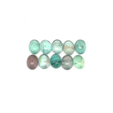 23.45cts 10Pcs Lot Natural Bi-Color Tourmaline Gemstone - 9X7MM - Oval Cabochon - 25260RGT