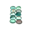 23.45cts 10Pcs Lot Natural Bi-Color Tourmaline Gemstone - 9X7MM - Oval Cabochon - 25260RGT