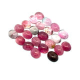 55.92cts 23Pcs Lot Natural Bi-Color Tourmaline Gemstone - 9X7MM - Oval Cabochon - 25261RGT