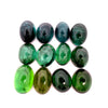44.45cts 12Pcs Lot Natural Bi-Color Tourmaline Gemstone - Oval Cabochon - 25262RGT