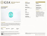7.00cts GIA Natural Greenish Blue Paraiba Tourmaline Gemstone - Oval Shape - 26305RGT
