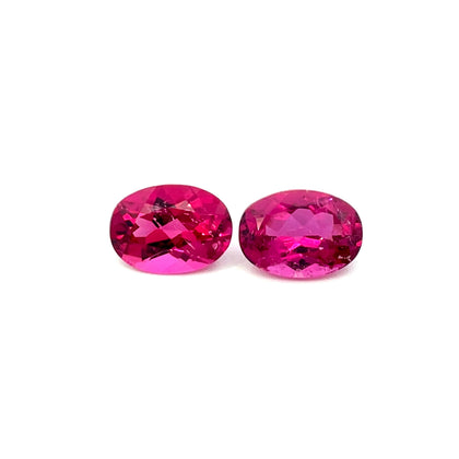 1.58cts Natural Gemstone Rubellite Tourmaline Pair - Oval Shape - 25391RGT