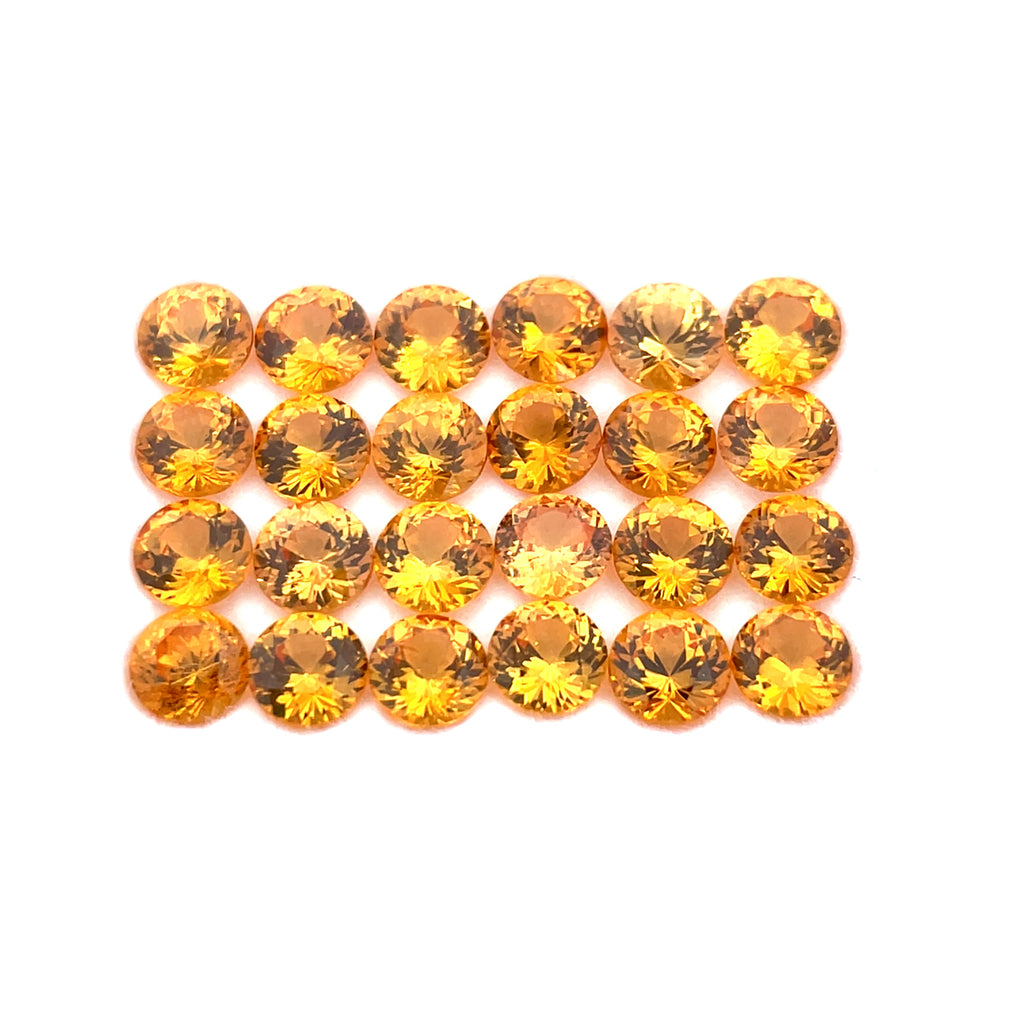 3.54cts 24Pcs Natural Fanta Spessartite Gemstone - 3.1MM - Round Shape - 25481RGT
