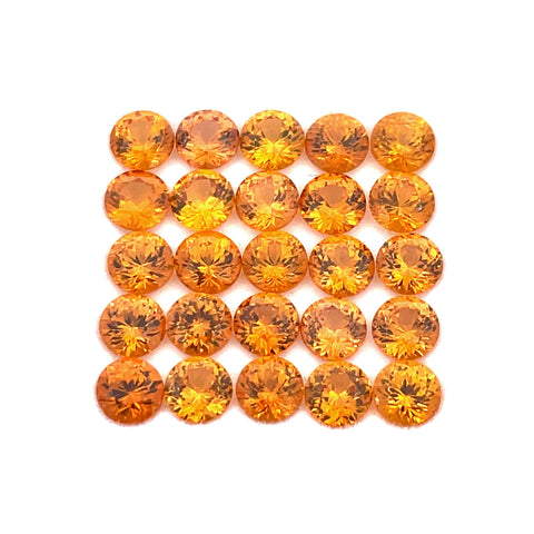 3.75cts 25Pcs Natural Fanta Spessartite Gemstone - 3.1MM - Round Shape - 25485RGT