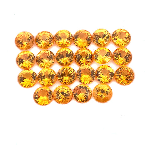 3.50cts 22Pcs Natural Fanta Spessartite Gemstone - 3.2MM - Round Shape - 25492RGT