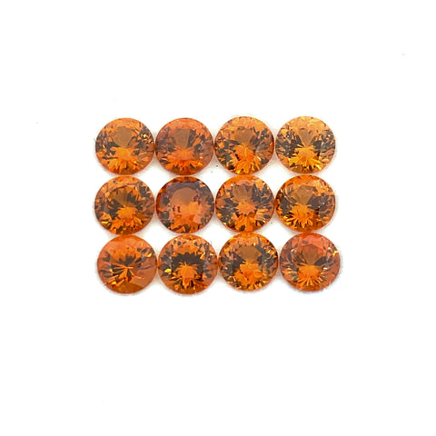 1.94cts 12Pcs Natural Fanta Spessartite Gemstone - 3.2MM - Round Shape - 25495RGT