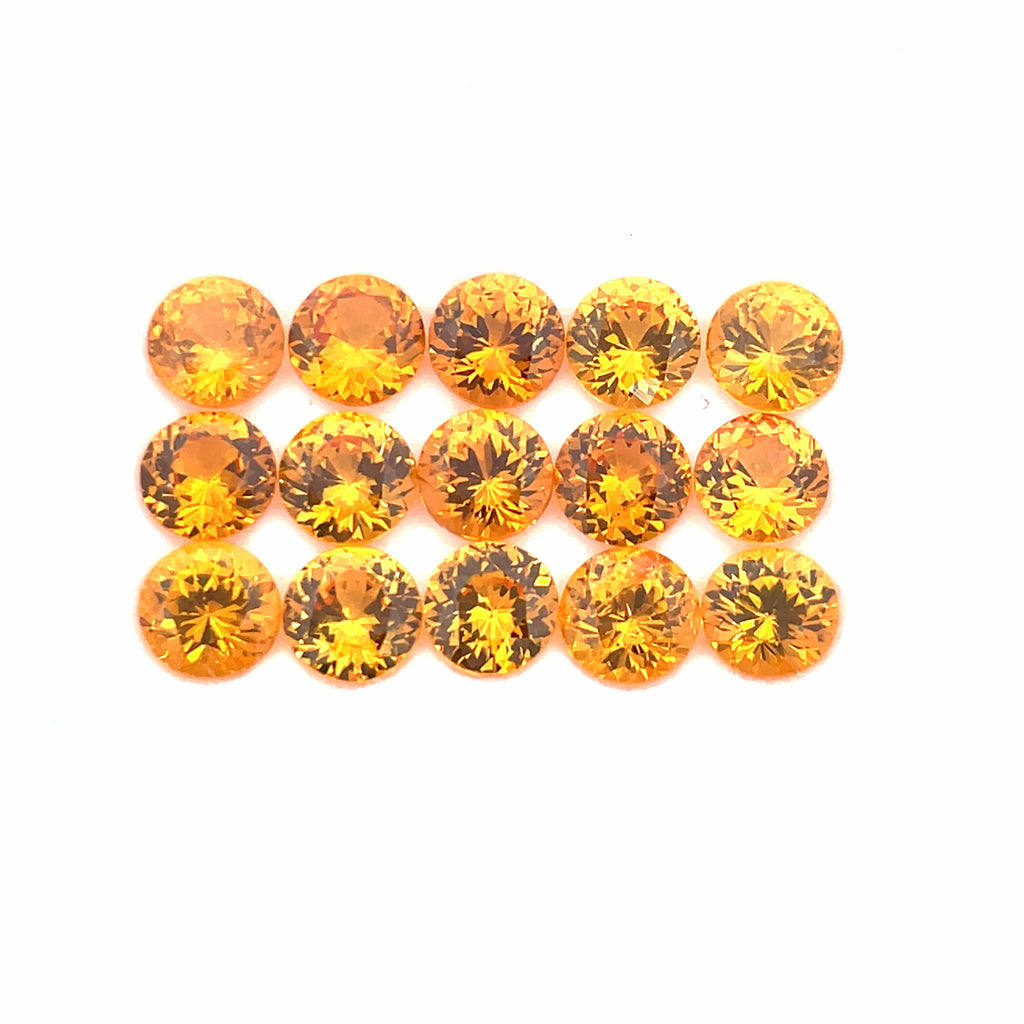 3.10cts 15Pcs Natural Fanta Spessartite Gemstone - 3.5MM - Round Shape - 25497RGT