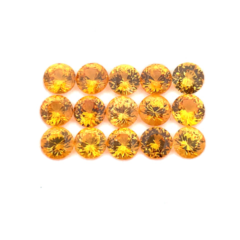 3.14cts 15Pcs Natural Fanta Spessartite Gemstone - 3.5MM - Round Shape - 25498RGT
