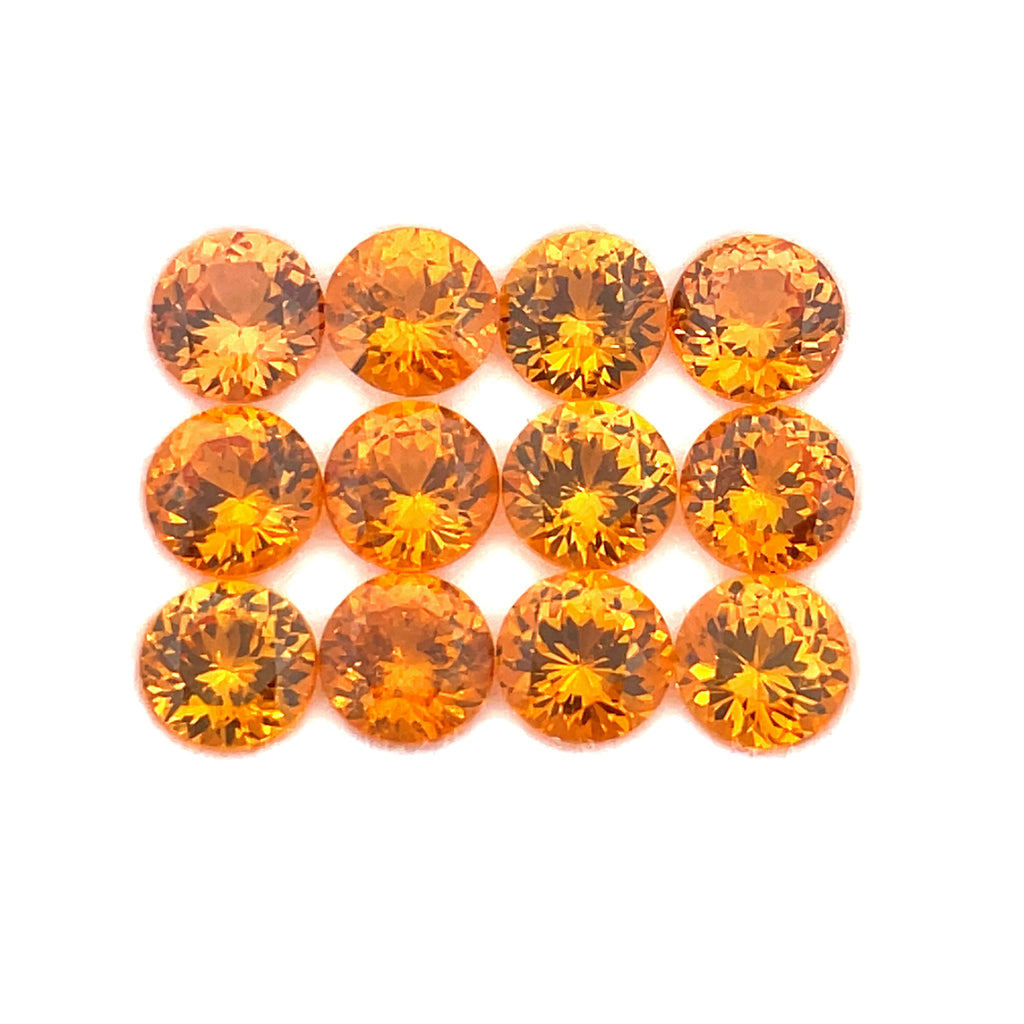 2.57cts 12Pcs Natural Fanta Spessartite Gemstone - 3.5MM - Round Shape - 25499RGT