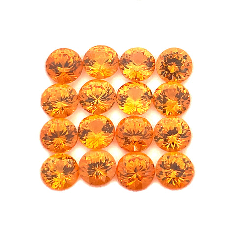3.62cts 16Pcs Natural Fanta Spessartite Gemstone - 3.5MM - Round Shape - 25502RGT
