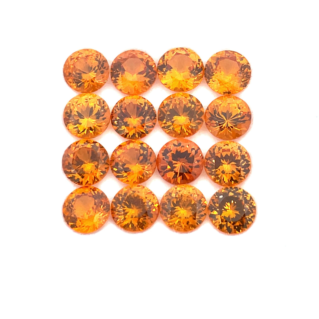 2.57cts 16Pcs Natural Fanta Spessartite Gemstone - 3.5MM - Round Shape - 25504RGT