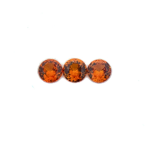 0.57cts 3Pcs Natural Fanta Spessartite Gemstone - 3.5MM - Round Shape - 25505RGT