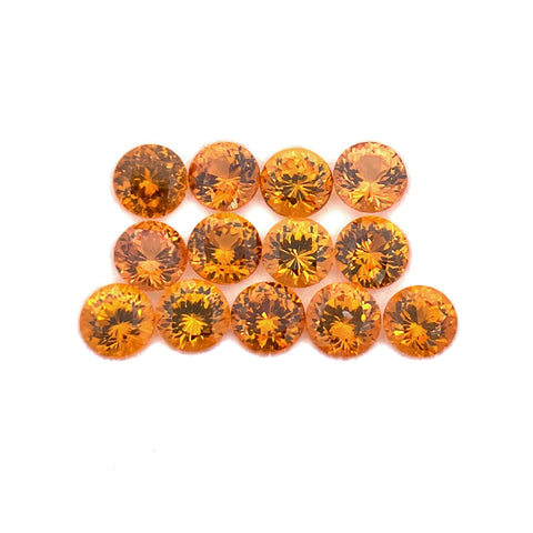 3.11cts 13Pcs Natural Fanta Spessartite Gemstone - 3.6MM - Round Shape - 25512RGT