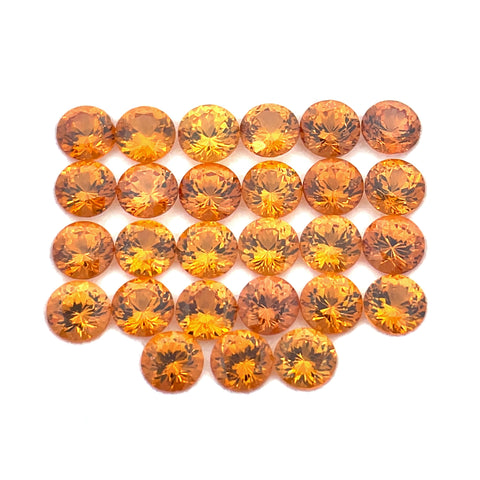 6.43cts 27Pcs Natural Fanta Spessartite Gemstone - 3.6MM - Round Shape - 25514RGT