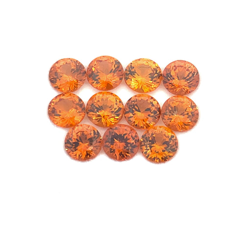 2.63cts 11Pcs Natural Fanta Spessartite Gemstone - 3.6MM - Round Shape - 25519RGT