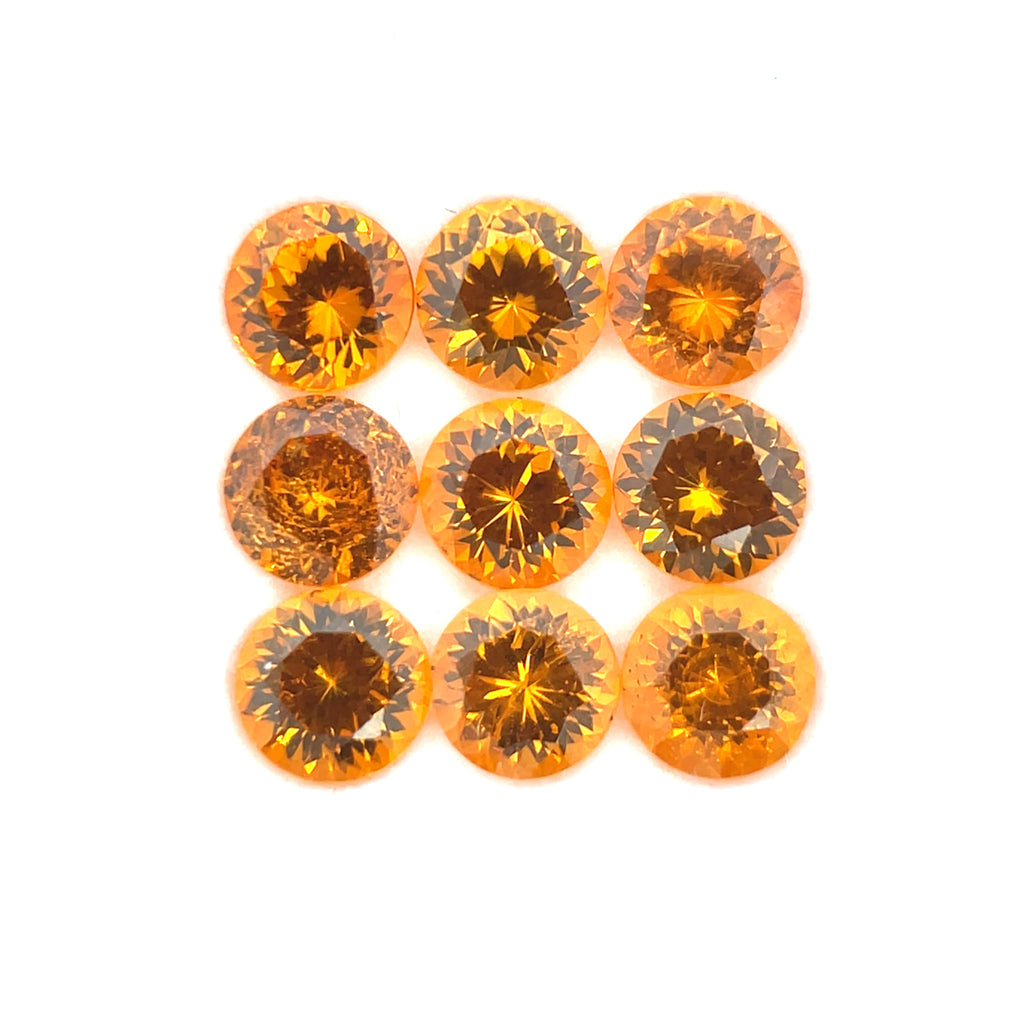 2.85cts 7Pcs Natural Fanta Spessartite Gemstone - 4.0MM - Round Shape - 25521RGT