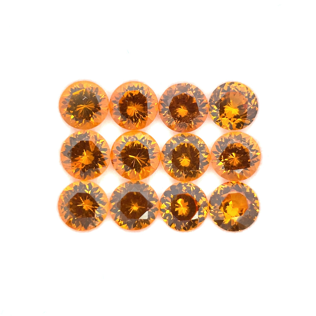 4.01cts 12Pcs Natural Fanta Spessartite Gemstone - 4.1MM - Round Shape - 25528RGT