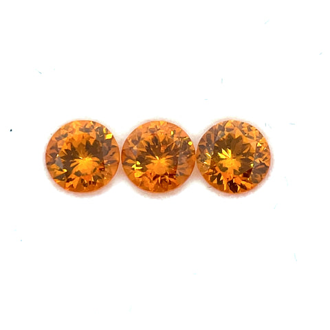 1.03cts 3Pcs Natural Fanta Spessartite Gemstone - 4.2MM - Round Shape - 25532RG