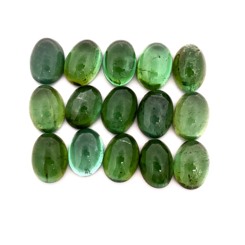74.65cts 81Pcs Lot Natural Bi-Color Tourmaline Gemstone - 7X5MM - Oval Cabochon - 25252RGT