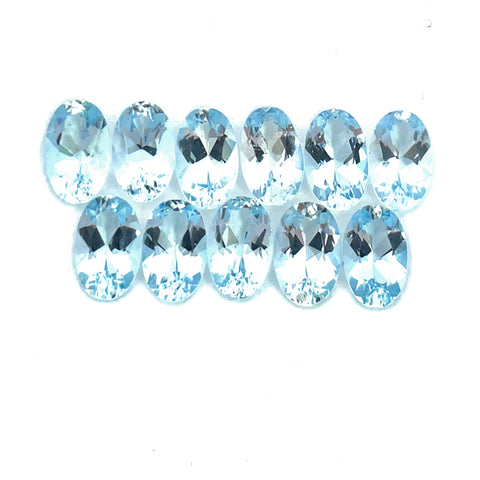 2.21cts 11Pcs Natural Santa Maria Aquamarine Gemstone - 5X3MM - Oval Shape - 25595RGT