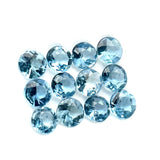 0.95cts 12Pcs Natural Santa Maria Aquamarine Gemstone - 3MM - Round Shape - 25608RGT