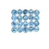1.73cts 20Pcs Natural Santa Maria Aquamarine Gemstone - 3MM - Round Shape - 25609RGT
