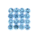2.57cts 16Pcs Natural Santa Maria Aquamarine Gemstone - 3.5MM - Round Shape - 25612RGT