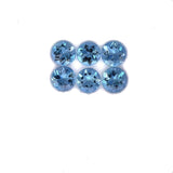 3.5mm 6Pcs Lot Natural Santa Maria Aquamarin Gemstone - Round Shape - 25616RGT
