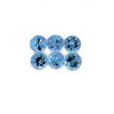 1.27cts 6Pcs Natural Santa Maria Aquamarine Gemstone - 3.8MM - Round Shape - 25618RGT 