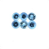 1.46cts 6Pcs Natural Santa Maria Aquamarine Gemstone - 4MM - Round Shape - 25620RGT