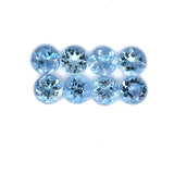 4mm 8Pcs Lot Natural Santa Maria Aquamarine Gemstone - Round Shape - 25621RGT