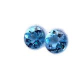 0.57cts 2Pcs Natural Santa Maria Aquamarine Gemstone - 4.3MM - Round Shape - 25622RGT