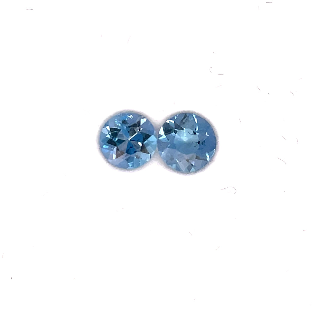 4.5mm 2Pcs Natural Santa Maria Aquamarine Gemstone - Round Shape - 25623RGT