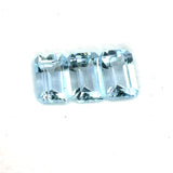 6x4mm 3Pcs Lot Natural Blue Aquamarine Gemstone - Octagon Shape - 25627RGT