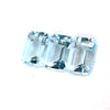 6x4mm 3Pcs Lot Natural Blue Aquamarine Gemstone - Octagon Shape - 25627RGT