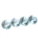 6mm 4Pcs Lot Natural Blue Aquamarine Gemstone - Round Shape - 25629RGT