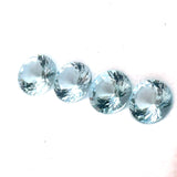 6mm 4Pcs Lot Natural Blue Aquamarine Gemstone - Round Shape - 25629RGT