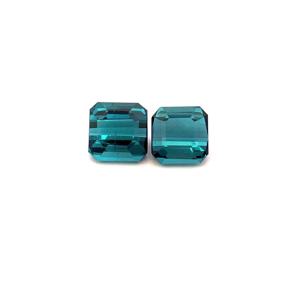 2.00cts Natural Gemstone Blue Indicolite Tourmaline Pair - Octagon Shape - 25701RGT