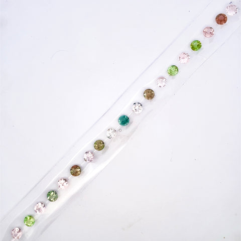 6mm Natural Fancy Tourmaline Bracelet Layout - Round Shape - 25905SY