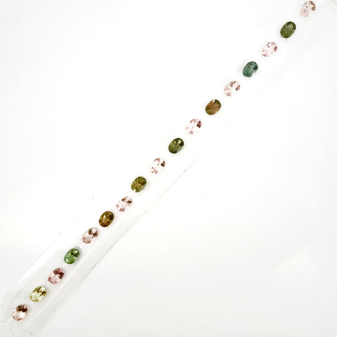 7x5mm Natural Fancy Tourmaline Bracelet Layout - Oval Shape - 25906SY