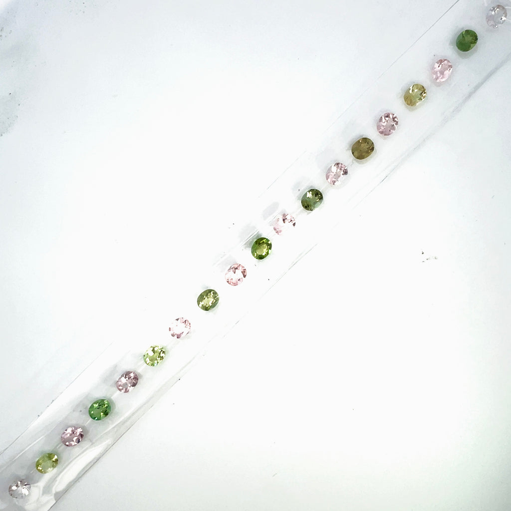 6x5mm Natural Fancy Tourmaline Layout Set - Oval Shape - 25909RGT