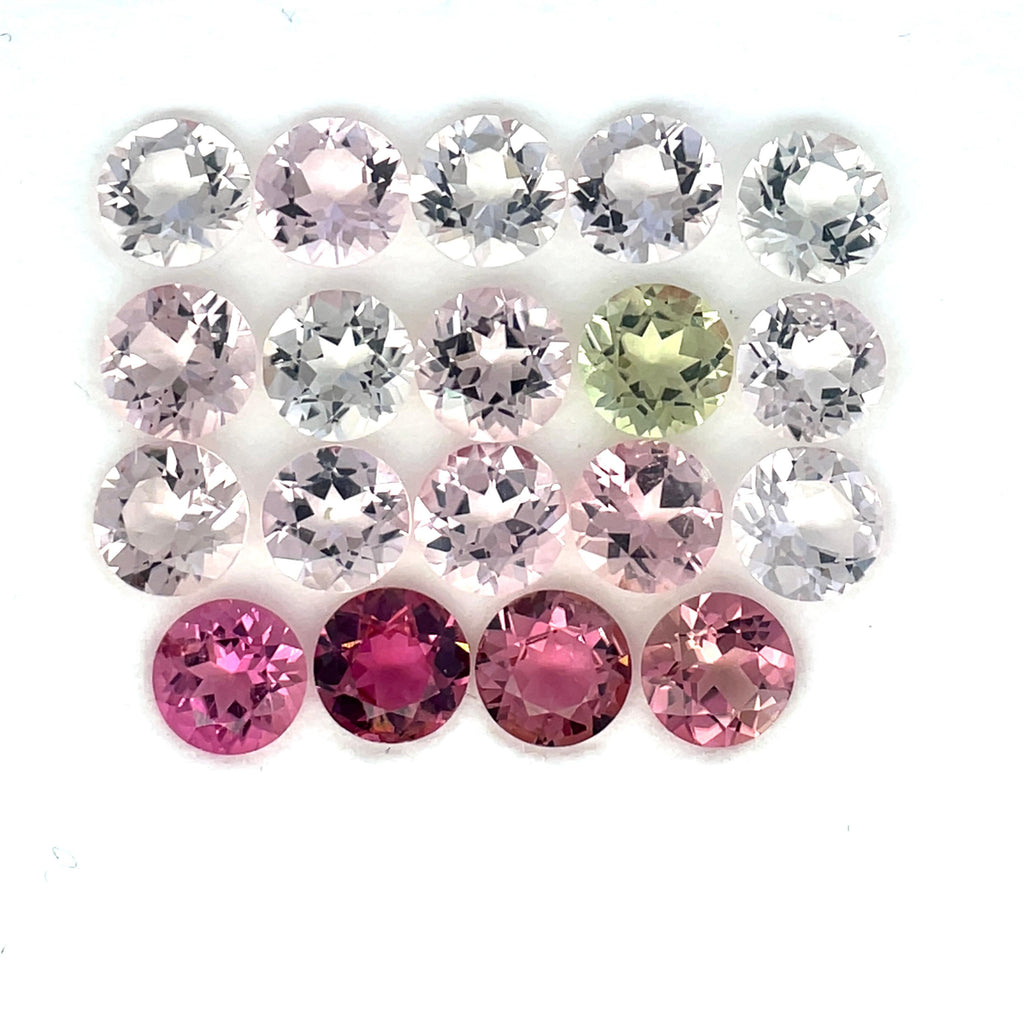 6.09cts 19 Pcs Lot Natural Bi-Color Tourmaline Gemstone - 4.5MM - Round Shape - 25989RGT
