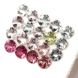 6.09cts 19 Pcs Lot Natural Bi-Color Tourmaline Gemstone - 4.5MM - Round Shape - 25989RGT