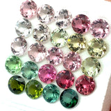 10.06cts 24Pcs Lot Natural Bi-Color Tourmaline Gemstone - 5MM - Round Shape - 25990RGT