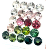 11.43cts 21Pcs Lot Natural Bi-Color Tourmaline Gemstone - 5.5MM - Round Shape - 25991RGT
